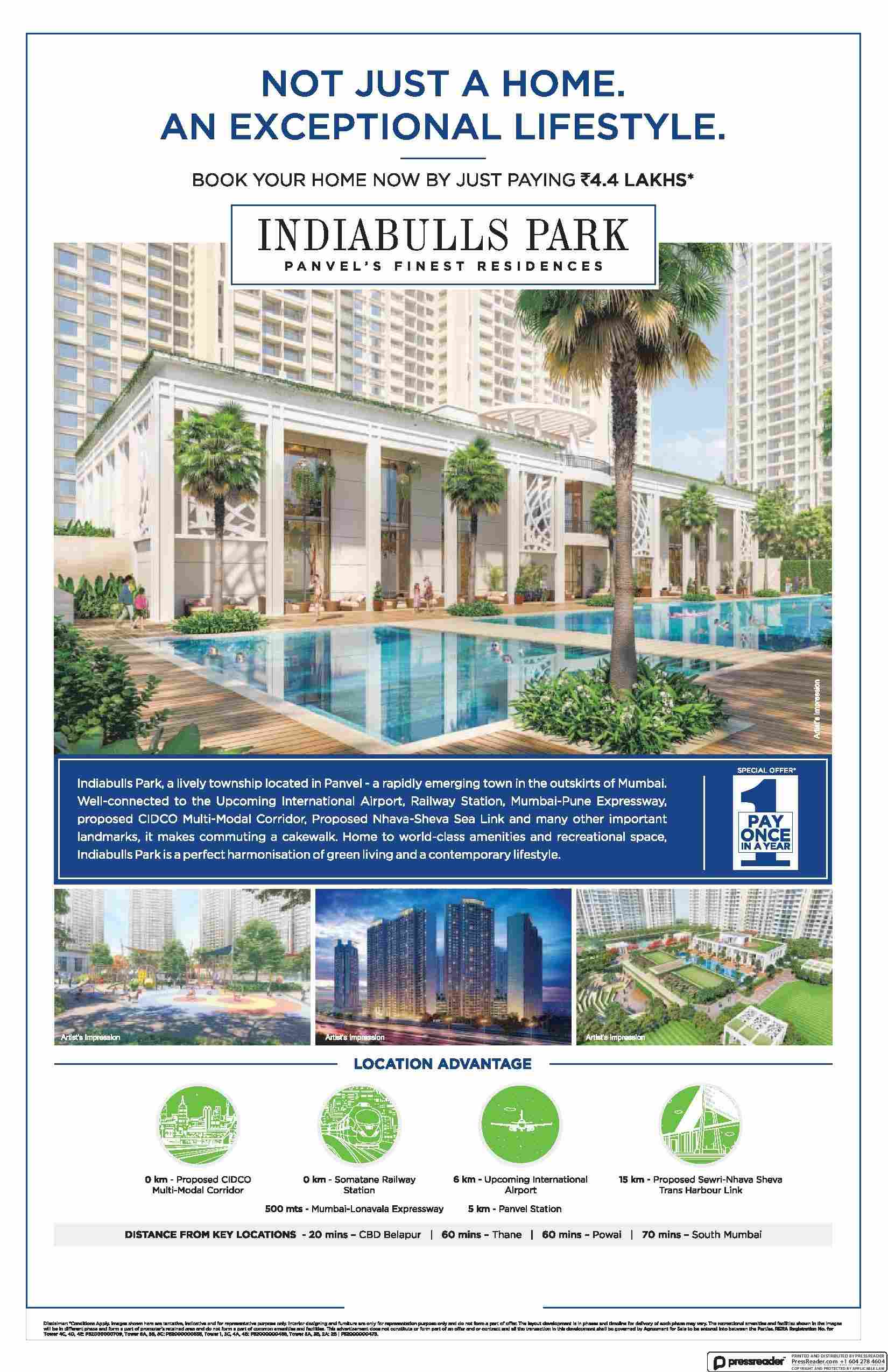 Book your home by just paying Rs 4.4 Lakhs at Indiabulls Park in Panvel, Mumbai